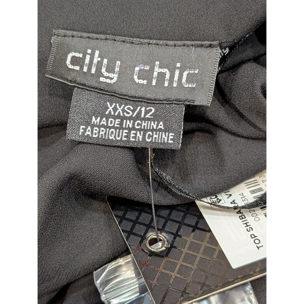 City Chic Shibara Vibes Black Wrap Midi Dress Kimono Sleeve XXS NWT - Picture 6 of 8